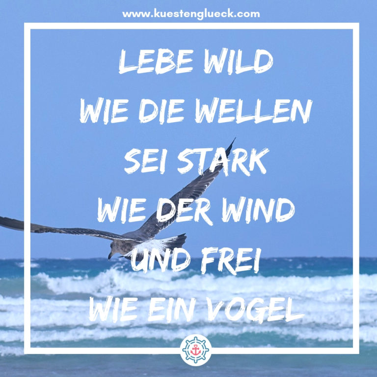 Lebe wild wie die Wellen, sei stark wie der Wind und frei wie ein Vogel KÜSTENGLÜCK®