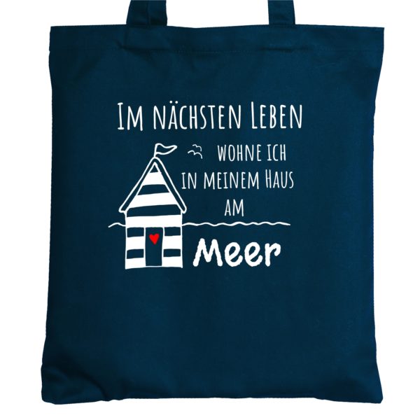 Tasche Baumwolle Blau Spruch Meer Haus Am Meer Kuestenglueck Frei