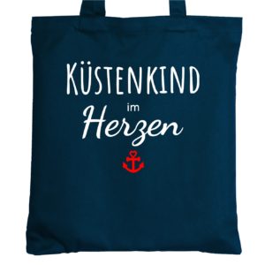 Tasche Baumwolle Blau Spruch Meer KÜstenkind Kuestenglueck Frei