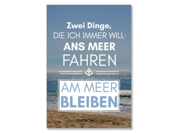 Postkarte XL Spruch Ans Meer Küstenglück