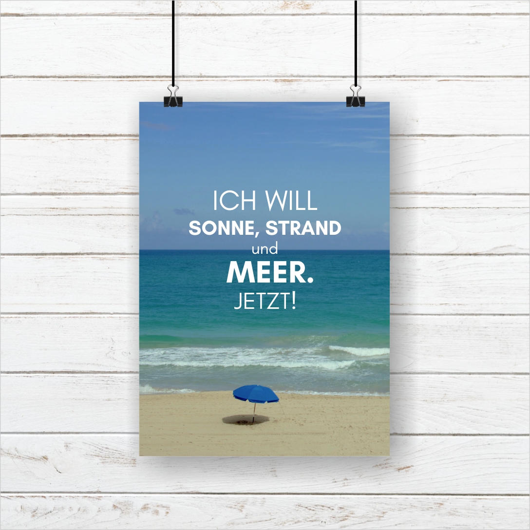 Ich will Sonne, Strand und Meer Poster I KÜSTENGLÜCK®