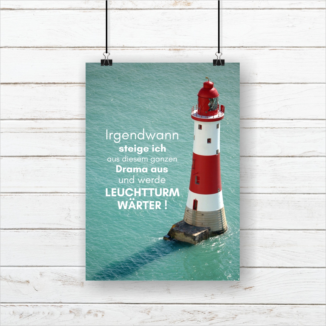 Leuchtturmwarter Poster Mit Spruch I Kustengluck