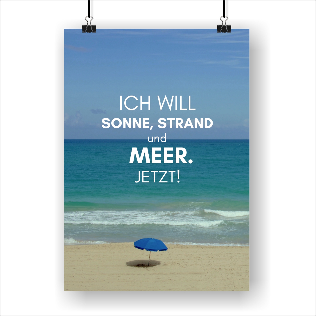 Ich will Sonne, Strand und Meer Poster I KÜSTENGLÜCK®
