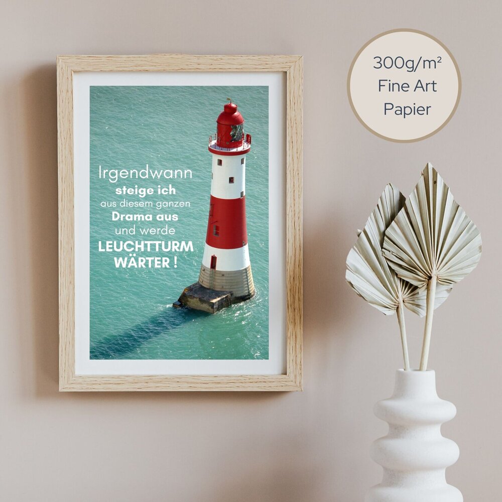 Leuchtturmwärter Poster mit Spruch I KÜSTENGLÜCK