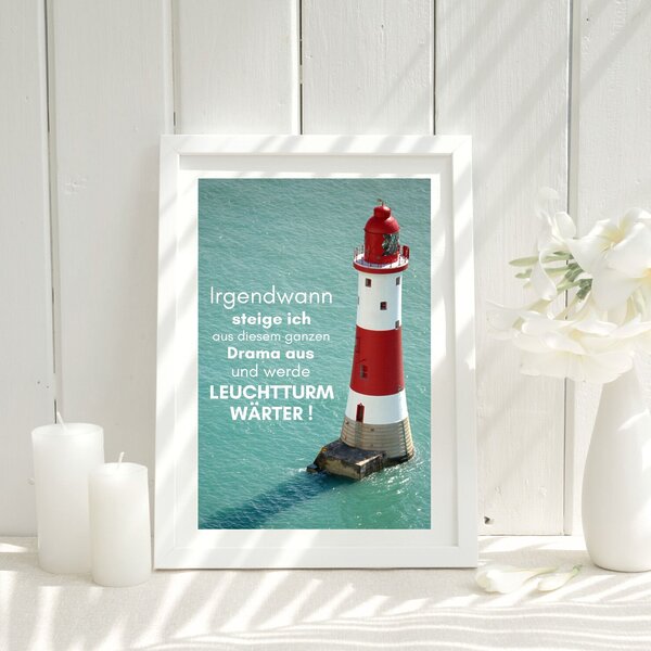 Meer Sprüche Poster Strand Meer Leuchtturm Leuchtturmwärter Kuestenglueck 2