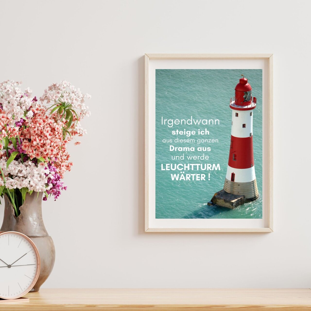Leuchtturmwärter Poster mit Spruch I KÜSTENGLÜCK