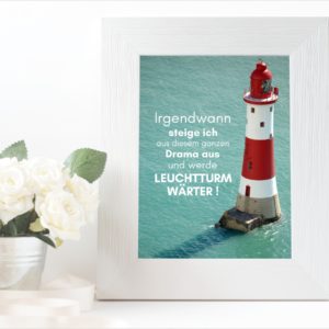 Meer Sprüche Poster Strand Meer Leuchtturmwärter Küstenglück