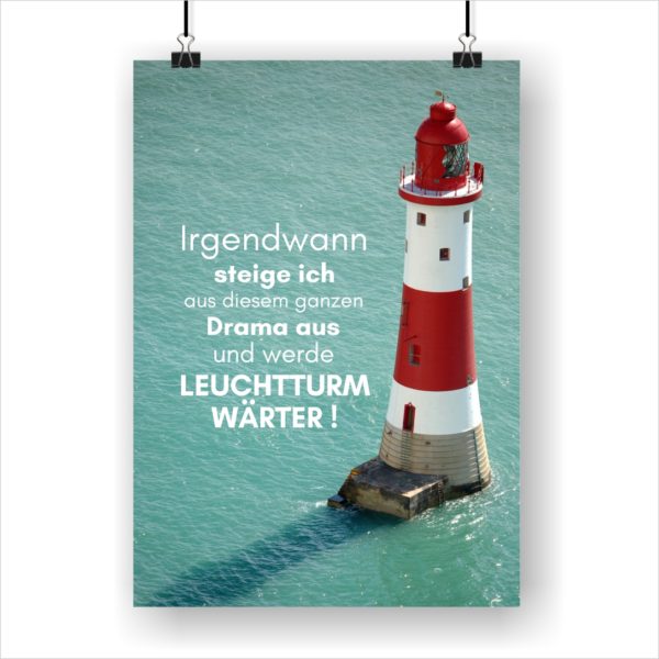 Meer Sprüche Poster Strand Meer Leuchtturmwärter Küstenglück