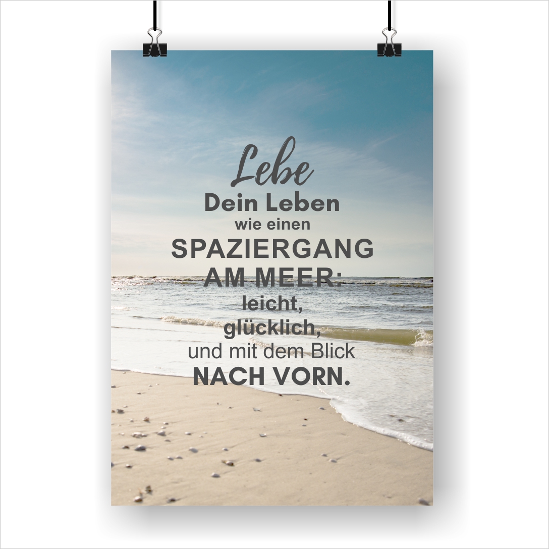 Spaziergang am Meer Poster mit SpruchI KÜSTENGLÜCK®