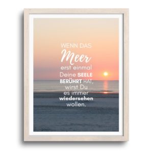 Poster Meer Spruch Sonnenuntergang Urlaub Kuestenglueck