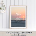 Poster Meer Spruch Sonnenuntergang Urlaub Kuestenglueck4