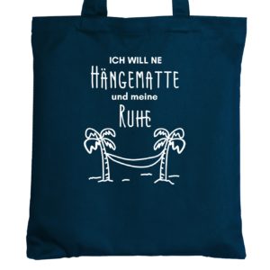Tasche Baumwolle Blau Spruch Meer Hängematte Kuestenglueck Frei