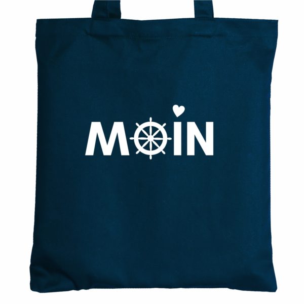 Tasche Baumwolle Blau Spruch Meer Moin Kuestenglueck Frei