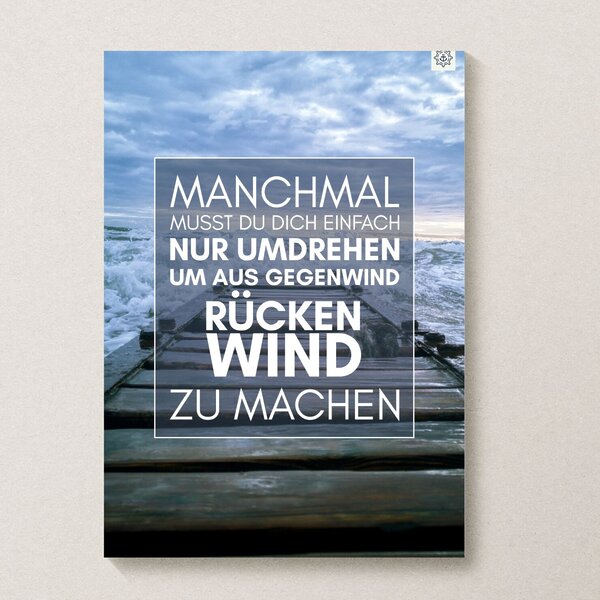 Meer Sprüche Poster Strand Rückenwind Küstenglück Wand