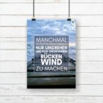 Meer Sprüche Poster Strand Rückenwind Küstenglück