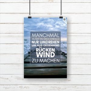 Meer Sprüche Poster Strand Rückenwind Küstenglück