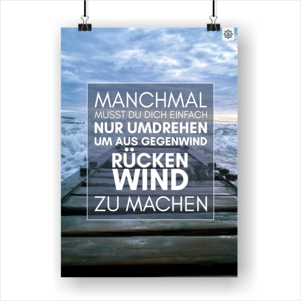 Meer Sprüche Poster Strand Rückenwind Küstenglück