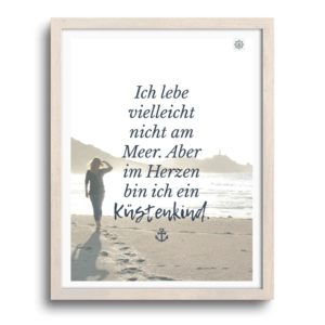 Poster Spruch Küstenkind Meer Strand Urlaub Kuestenglueck