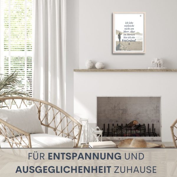 Poster Spruch Küstenkind Meer Strand Urlaub Kuestenglueck3