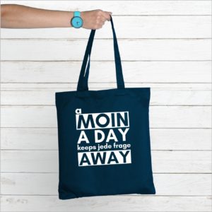 Baumwolltasche Navy Spruch A Moin A Day Küstenglück