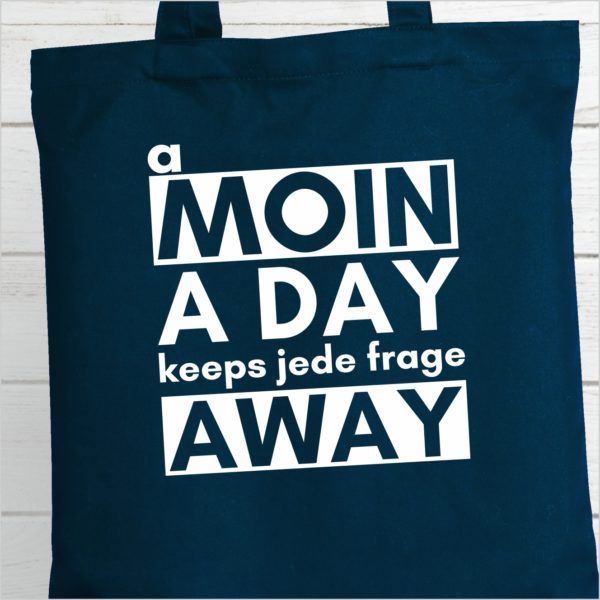 Baumwolltasche Navy Spruch A Moin A Day Küstenglück