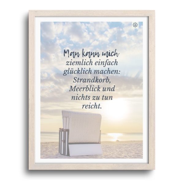 Poster Strandkorb Glück Spruch Meer Kuestenglueck