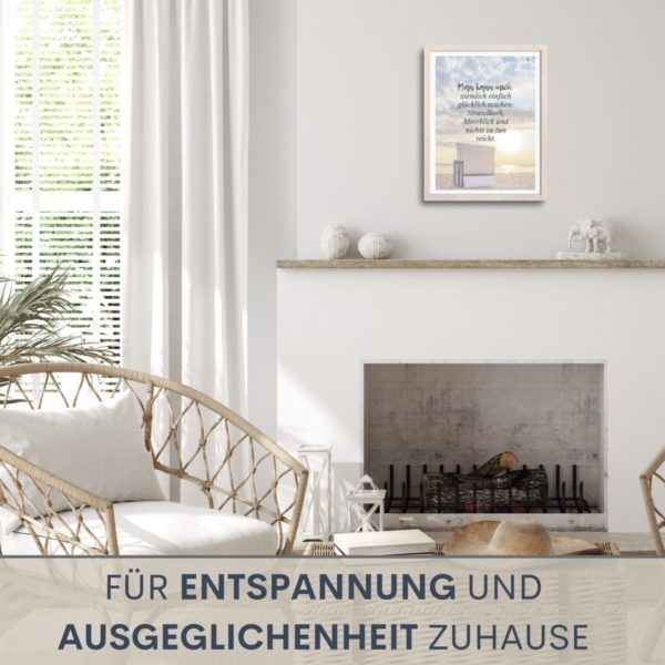 Poster Strandkorb Glück Spruch Meer Kuestenglueck3