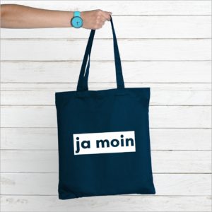 Baumwolltasche Navy Spruch Ja Moin Küstenglück