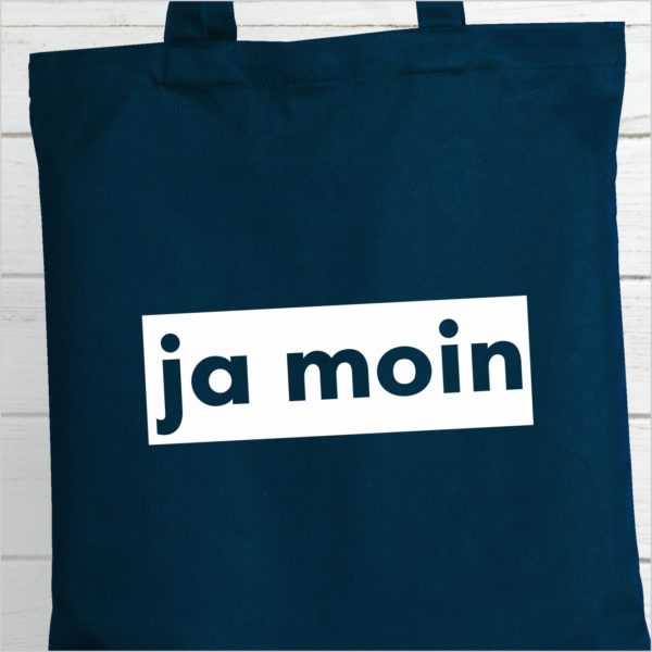 Baumwolltasche Navy Spruch Ja Moin Küstenglück