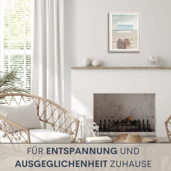 Poster Strand Meer Barfuss Spruch Kuestenglueck3