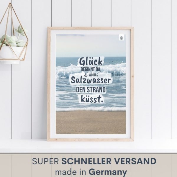 Spruch Meer Strand Urlaub Poster Kuestenglueck4