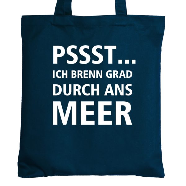 Tasche Baumwolle Blau Spruch Meer Durchbrennen Kuestenglueck Frei