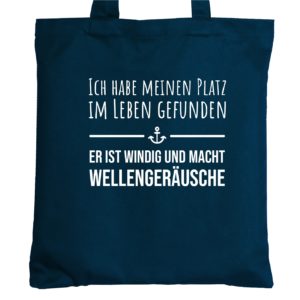 Tasche Baumwolle Blau Spruch Meer Platz Zum Leben Kuestenglueck Frei