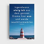 Meer Spruch Postkarte Leuchtturm Kuestenglueck