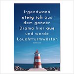 Meer Spruch Postkarte Leuchtturm Kuestenglueck