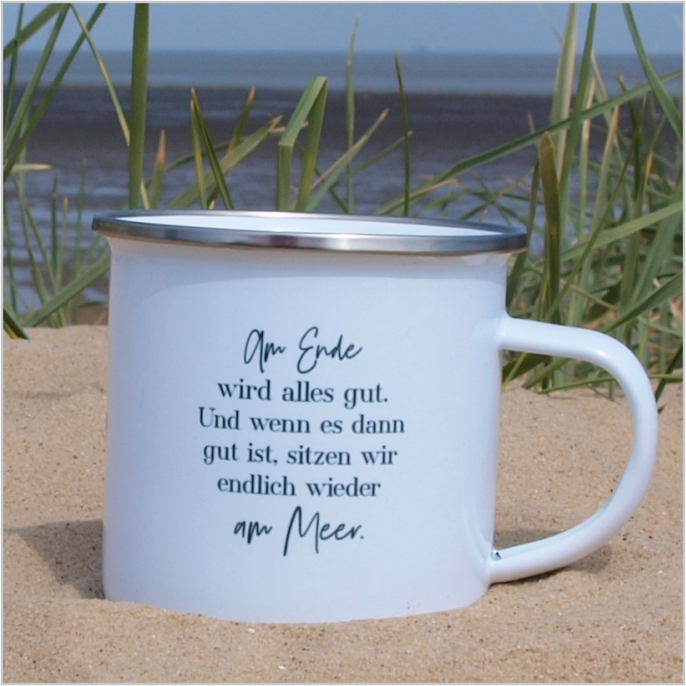Strandkorb mit Meerblick I Spruch I KÜSTENGLÜCK