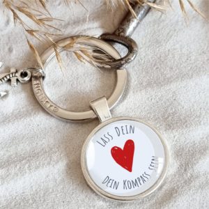 Schlüsselanhänger Geschenk für das Herz Kompass Kuestenglueck