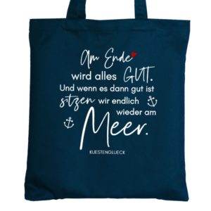 Tasche Baumwolle Blau Spruch Meer Awg Kuestenglueck Frei