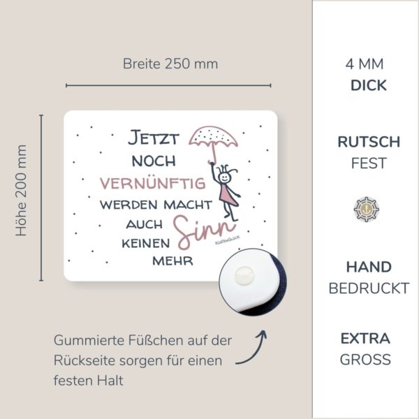 Frühstücksbrett Schneidebrett Spruch Vernünftig Kuestenglueck