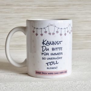 Kaffeetasse Freude Becher Kaffeebecher UnerhÖrt Toll Kuestenglueck Buch2