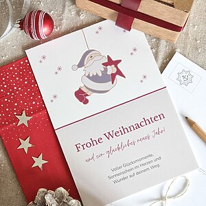 Postkarte Frohe Weihnachten Rot 2 Kuestenglueck