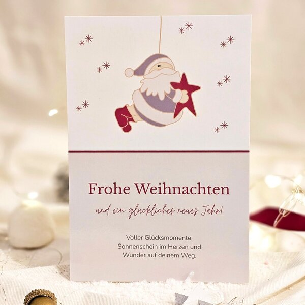 Postkarte Frohe Weihnachten Rot Kuestenglueck