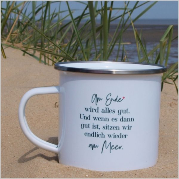 Emaille Tasse Mut Hoffnung Alles Wird Gut Kuestenglueck Strand