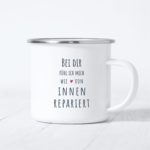 Emaille Tasse Freude Von Innen Repariert Kuestenglueck