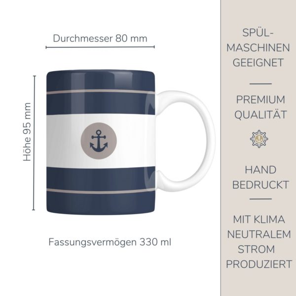 Tasse Maritim Anker Blau Kuestenglueck Info
