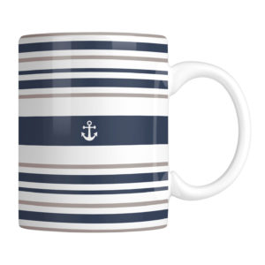 Tasse Maritim Streifen Anker Kuestenglueck