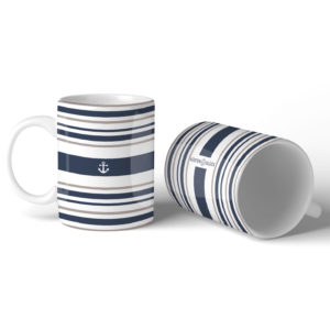 Tasse Maritim Streifen Anker Kuestenglueck Duo1