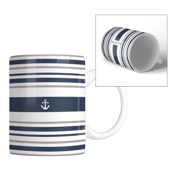 Tasse Maritim Streifen Anker Kuestenglueck Duo2