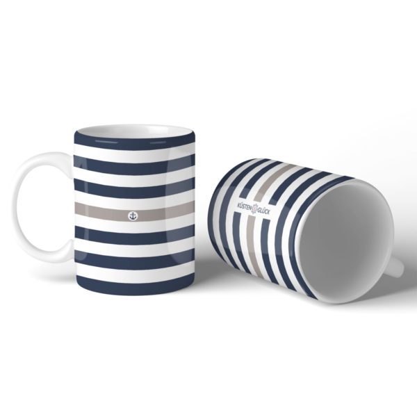 Tasse Maritim Streifen Elegant Kuestenglueck Duo1