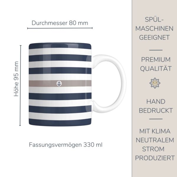 Tasse Maritim Streifen Elegant Kuestenglueck Info